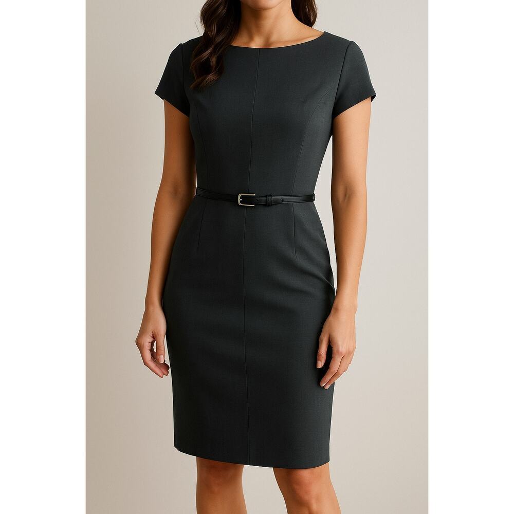 MM. Lafleur Nisa Dress Dark Gray Cap Sleeve Sheath Size 8